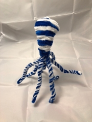 pipe cleaner octopus completed, front view